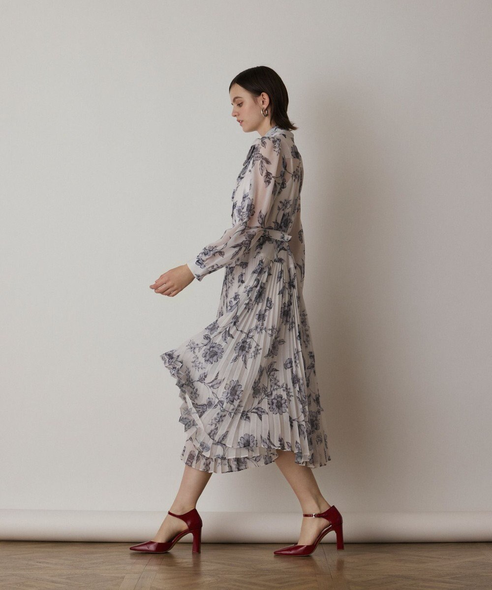 GRACE CONTINENTAL フラワープリントプリーツワンピース 