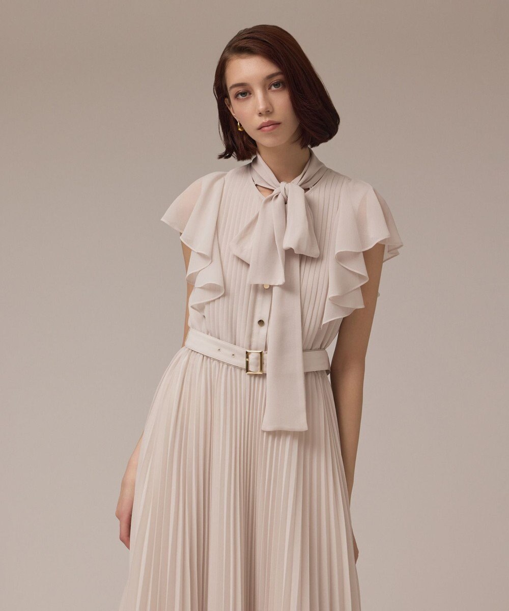 GRACE CONTINENTAL ボウタイプリーツドレス 