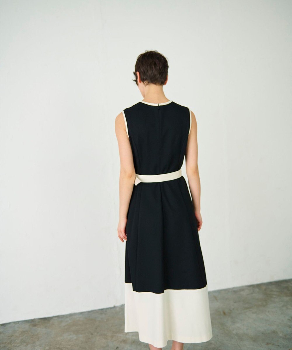 GRACE CONTINENTAL 配色ポンチフレアワンピース 