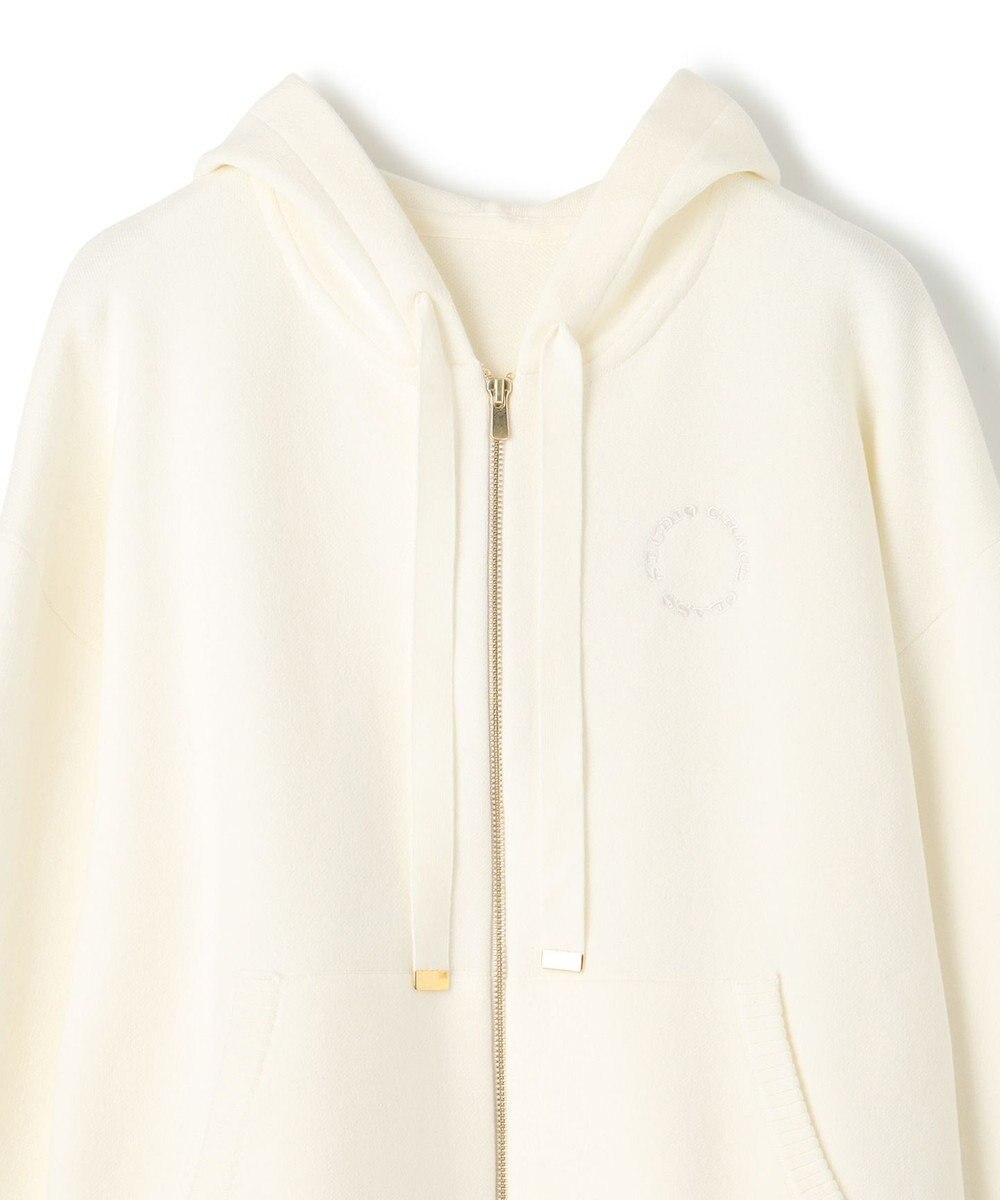 GRACE CONTINENTAL ロゴ刺繍ニットパーカー 