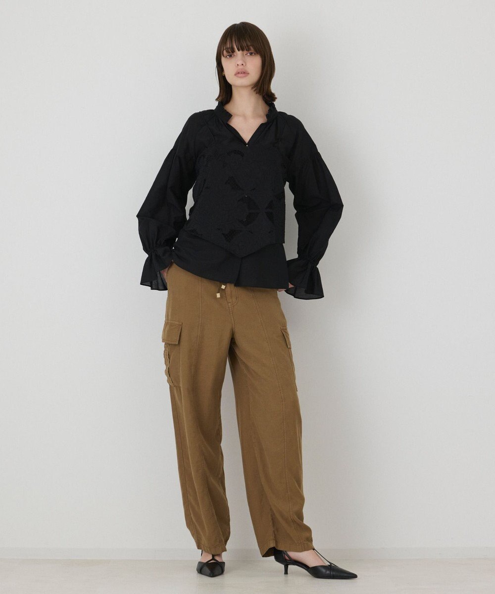 GRACE CONTINENTAL カットワークキャミ付カフタンブラウス 