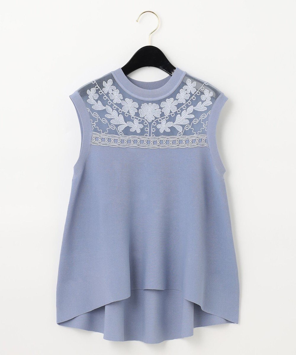 GRACE CONTINENTAL フラワーコードニットトップ 