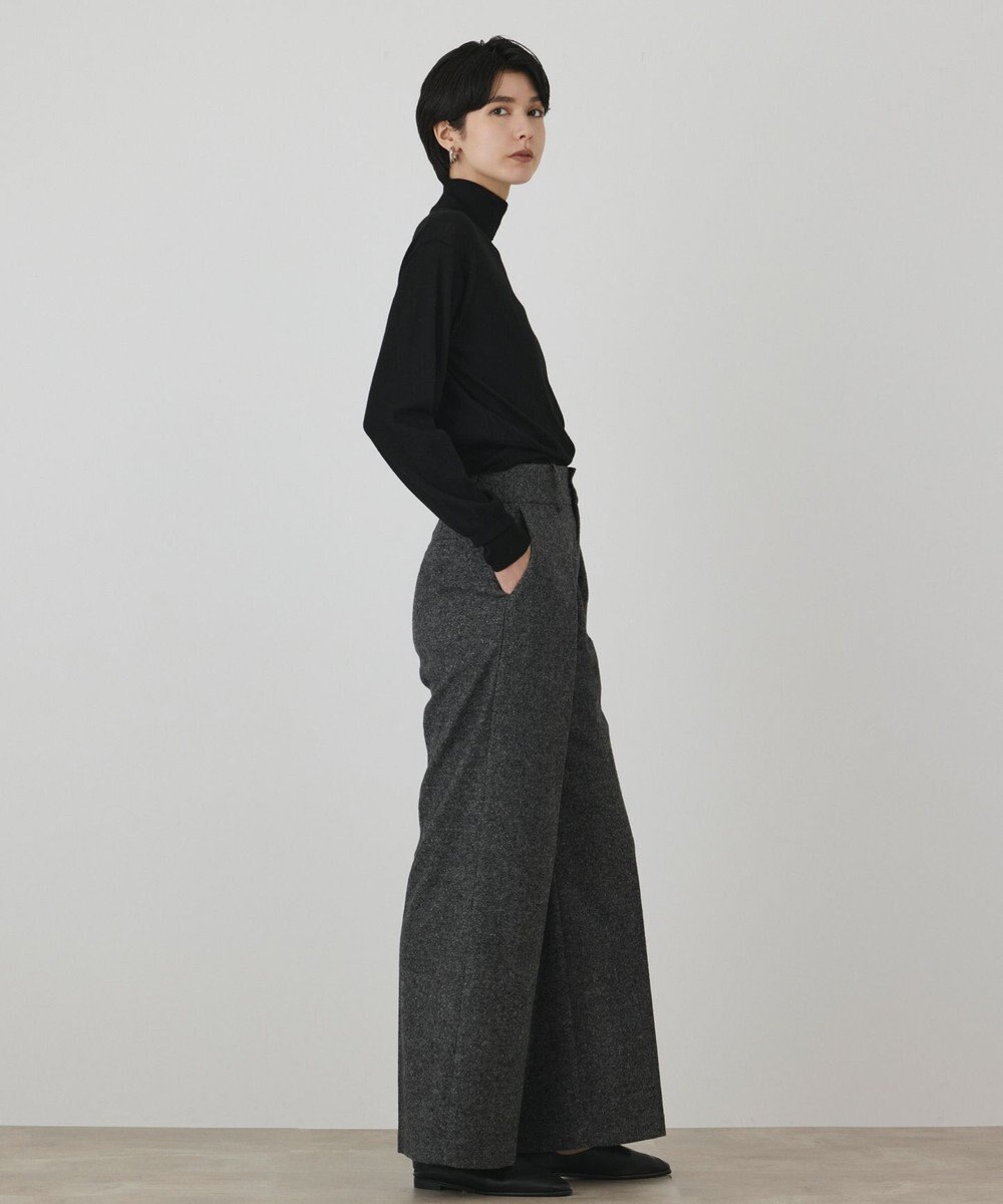 GRACE CONTINENTAL ウールタックワイドパンツ 