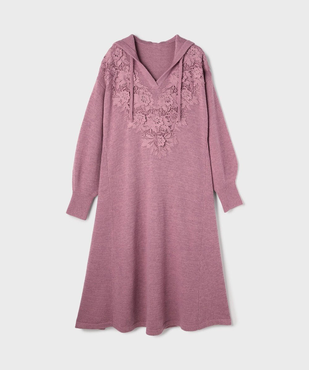 GRACE CONTINENTAL ケミカルレースニットワンピース 