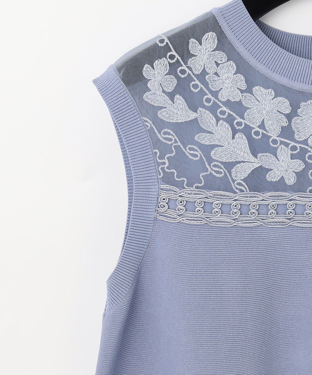 GRACE CONTINENTAL フラワーコードニットトップ 