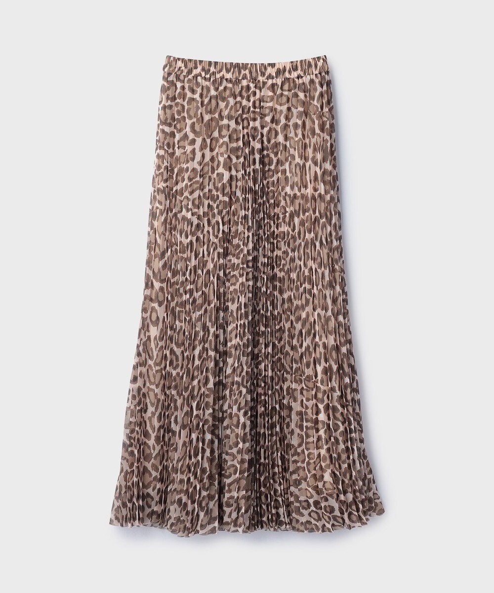 GRACE CONTINENTAL ヒョウ柄ロングプリーツスカート