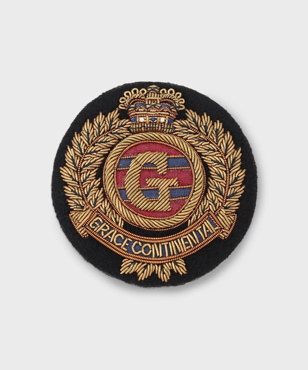 GRACE CONTINENTAL ザリ刺繍Gクラウンブローチ