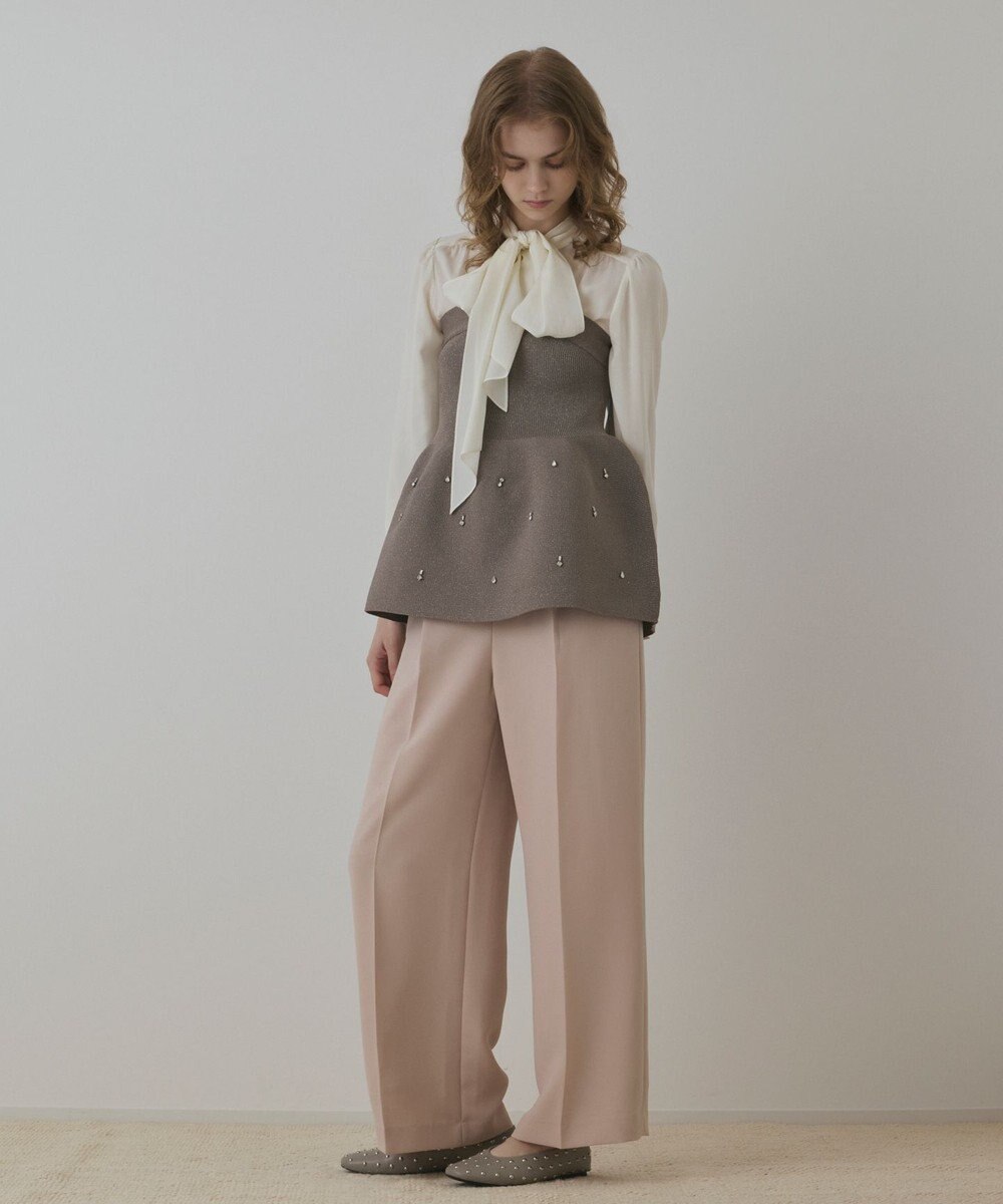 GRACE CONTINENTAL ペプラムベアニットトップ 