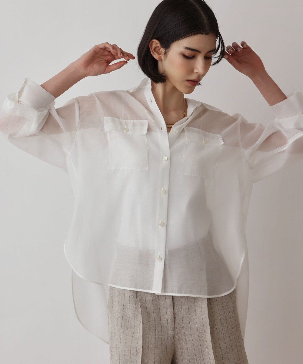 GRACE CONTINENTAL マットシアーシャツ 