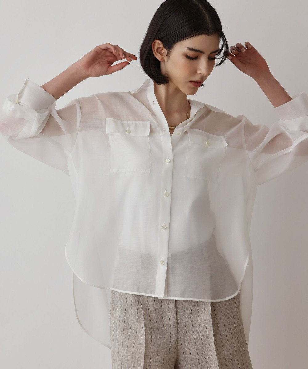 GRACE CONTINENTAL マットシアーシャツ