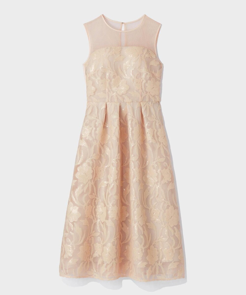 GRACE CONTINENTAL スパンコールエンブロイダリードレス