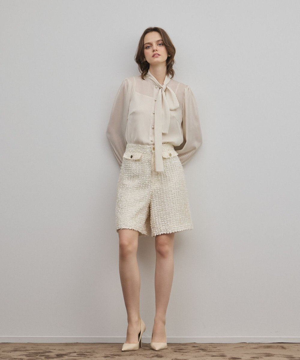 GRACE CONTINENTAL ストライプボウブラウス 