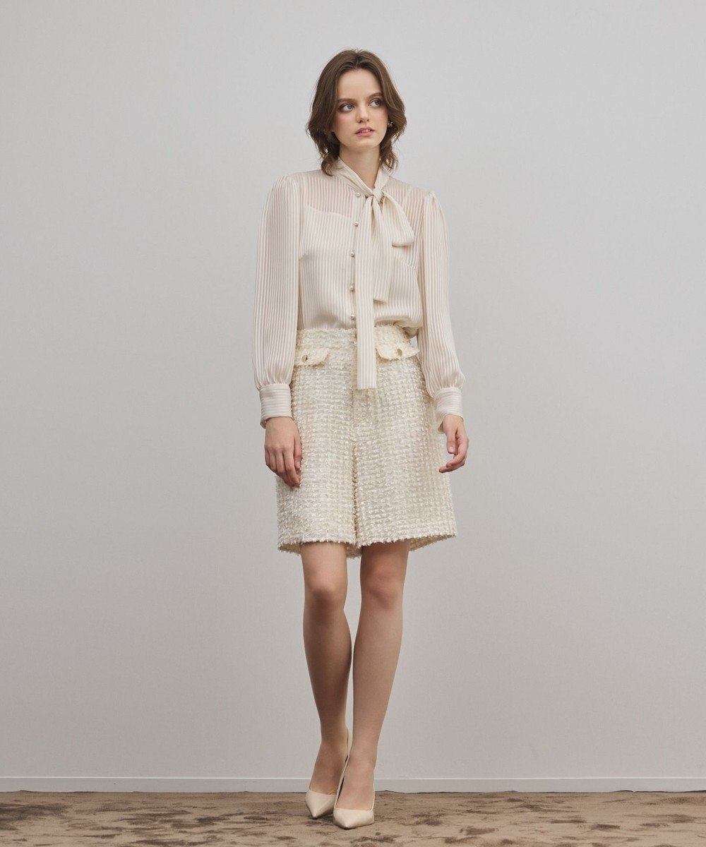 GRACE CONTINENTAL ストライプボウブラウス 