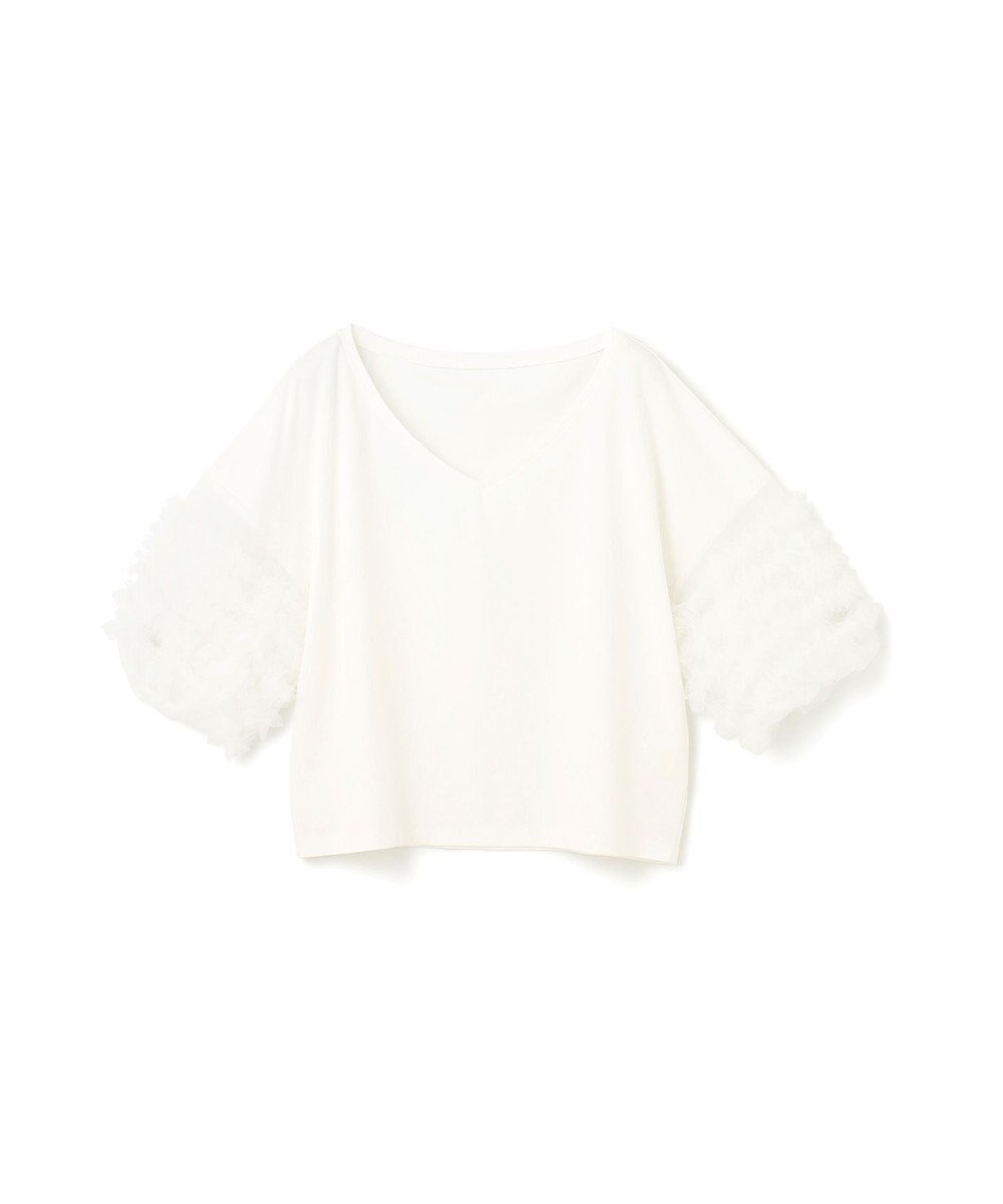 GRACE CONTINENTAL チュールフリルスリーブトップ 