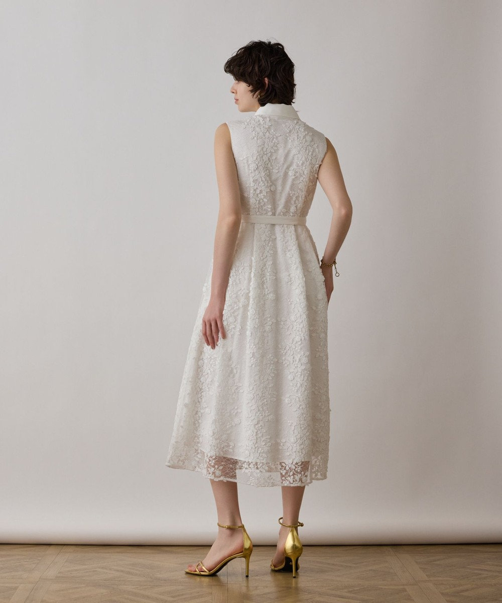 GRACE CONTINENTAL フラワーライン刺繍ワンピース