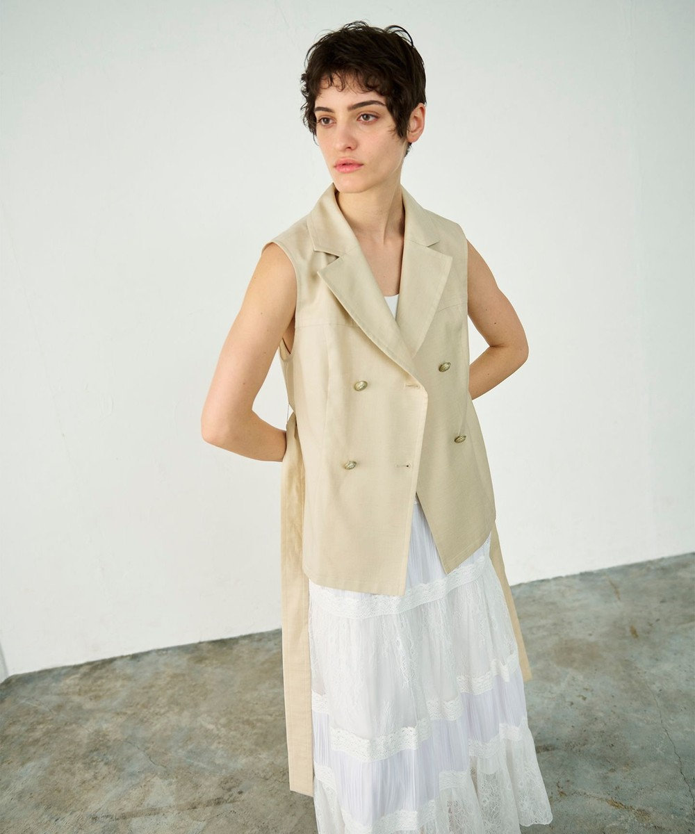 GRACE CONTINENTAL リネンタッチダブルブラウス