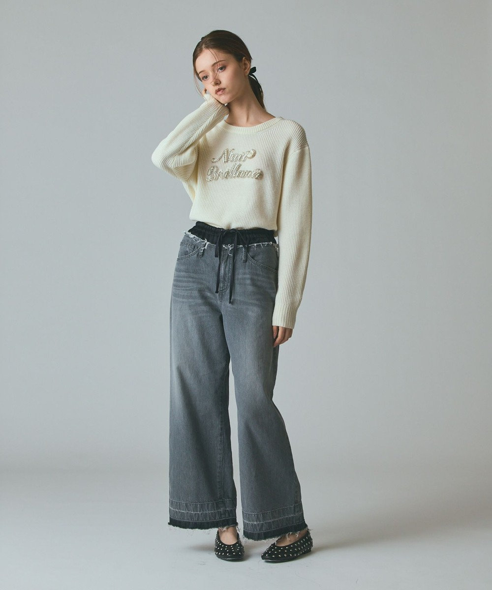 GRACE CONTINENTAL コンビデニムイージーパンツ 