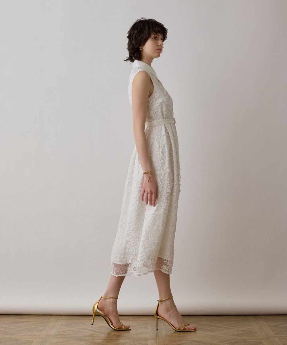 GRACE CONTINENTAL フラワーライン刺繍ワンピース 