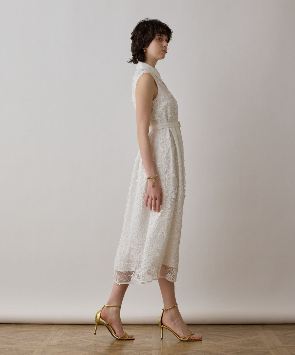 GRACE CONTINENTAL フラワーライン刺繍ワンピース