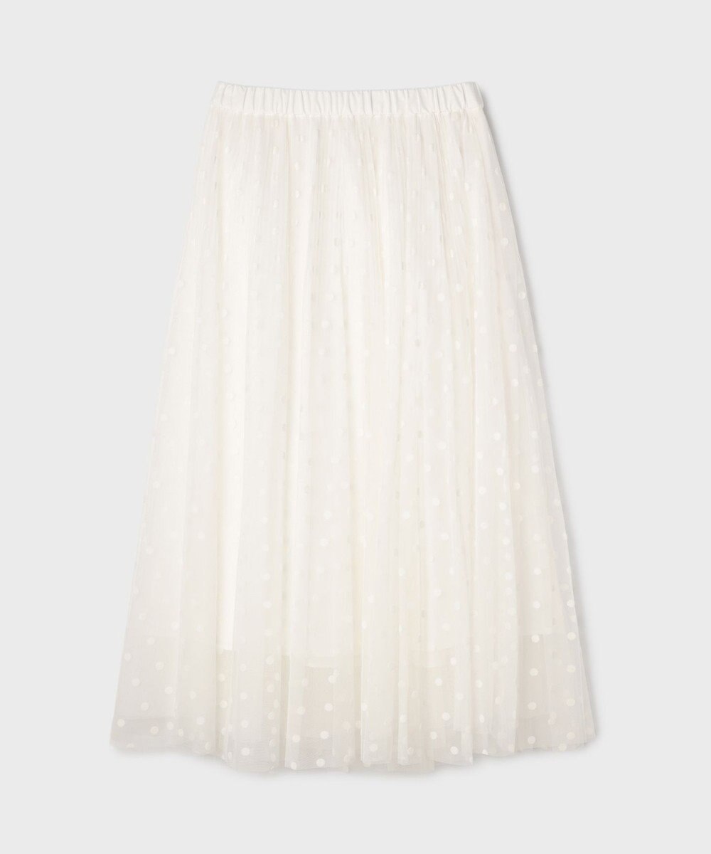 GRACE CONTINENTAL フロッキードットプリーツスカート 