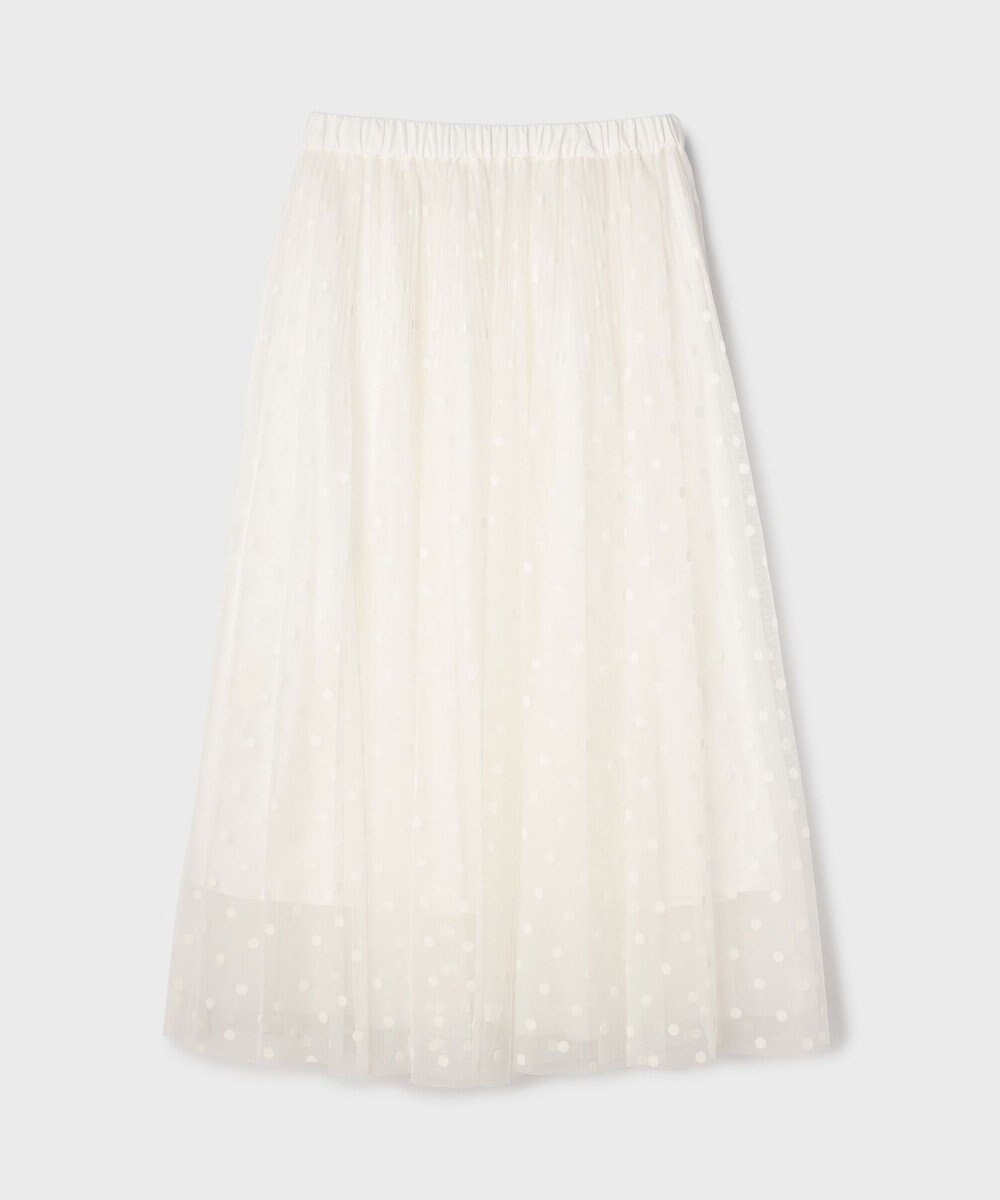 GRACE CONTINENTAL フロッキードットプリーツスカート 