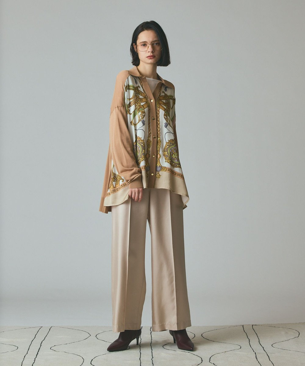 GRACE CONTINENTAL スカーフコンビカーディガン