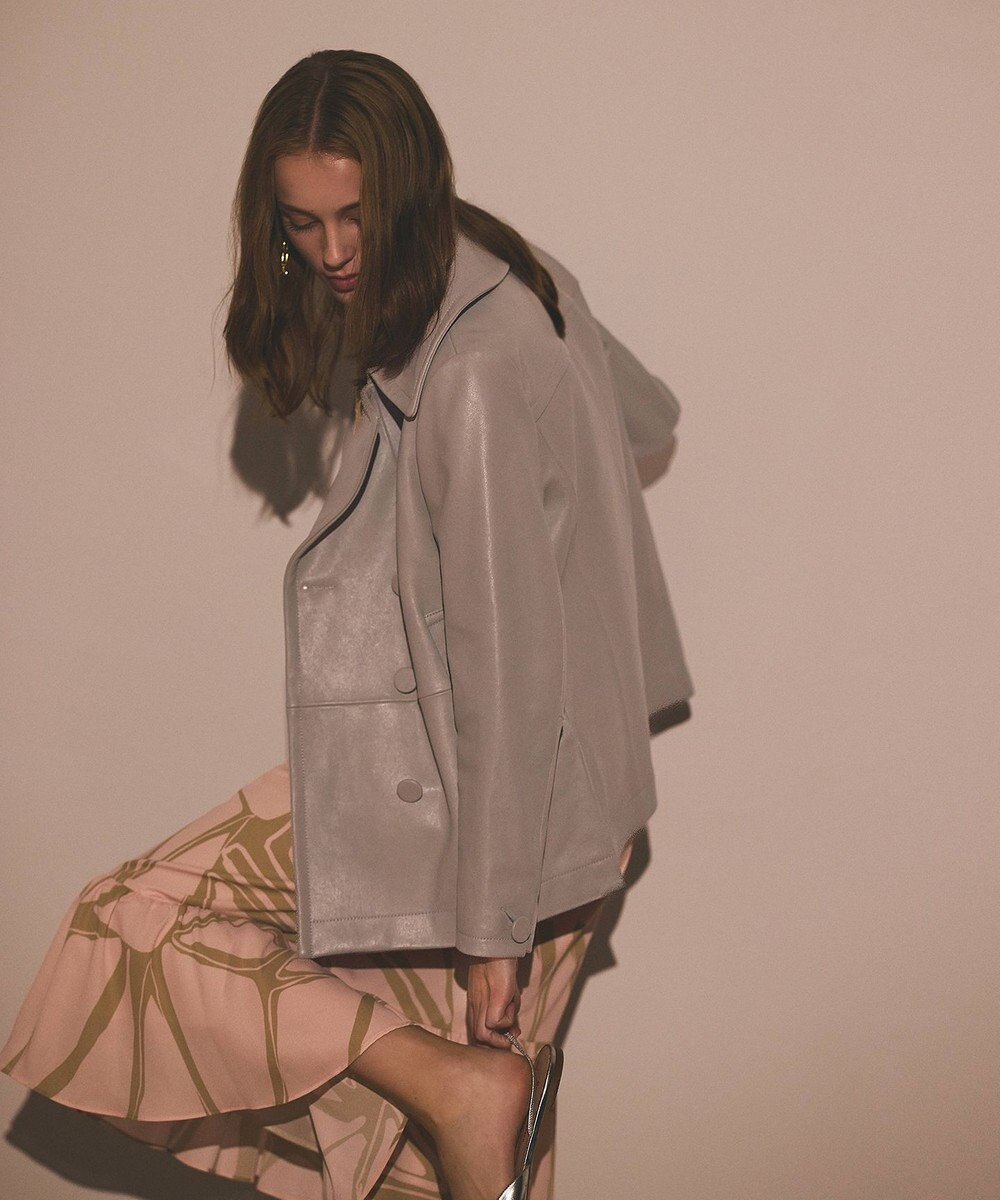 GRACE CONTINENTAL ラムレザーＰコート 