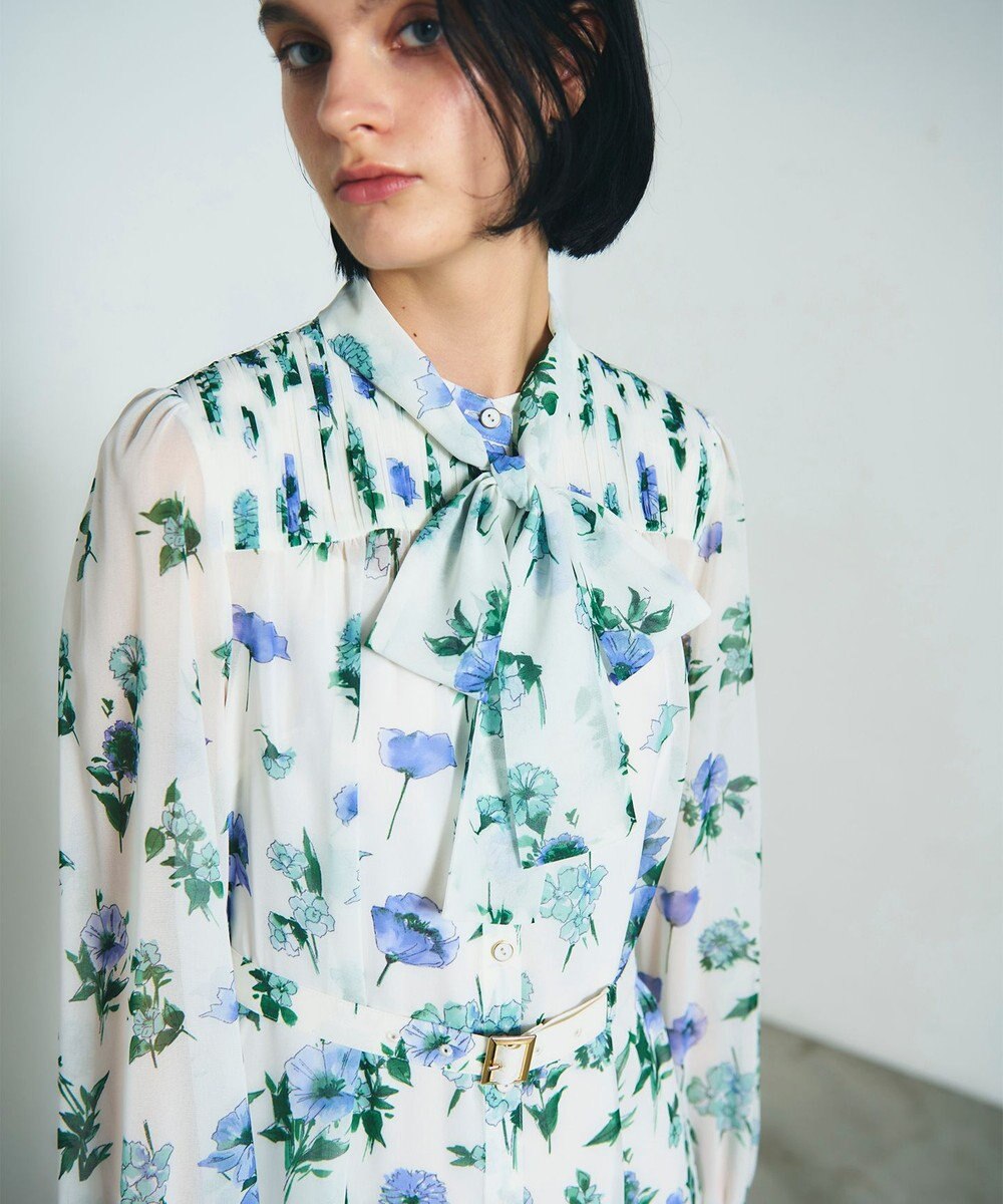 GRACE CONTINENTAL グラデフラワープリントワンピース