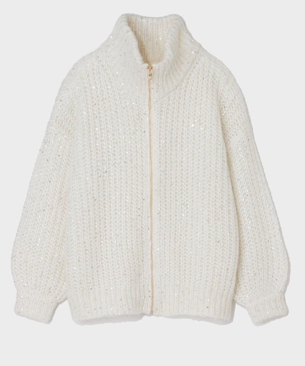 GRACE CONTINENTAL スパンコールニットブルゾン 