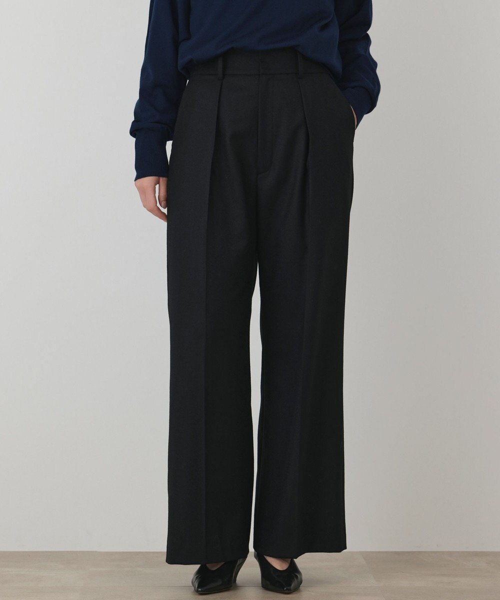 GRACE CONTINENTAL ウールタックワイドパンツ 