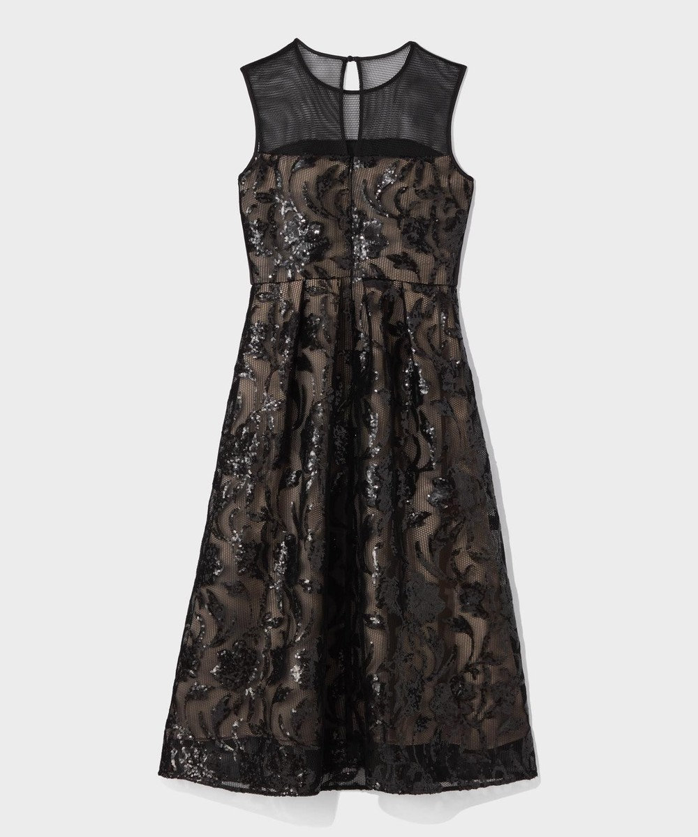 GRACE CONTINENTAL スパンコールエンブロイダリードレス 