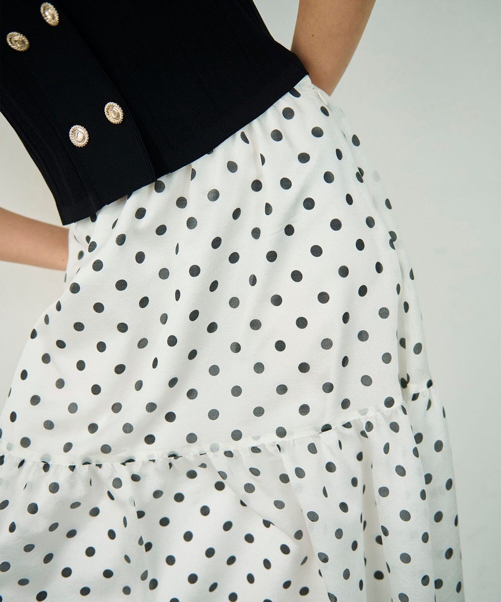 GRACE CONTINENTAL シアードットプリントスカート 