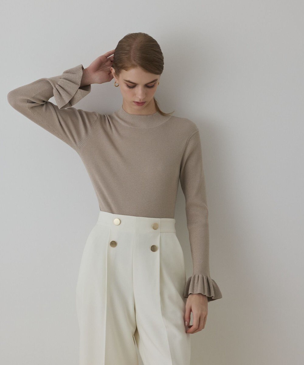 GRACE CONTINENTAL ラメリブニットトップ 