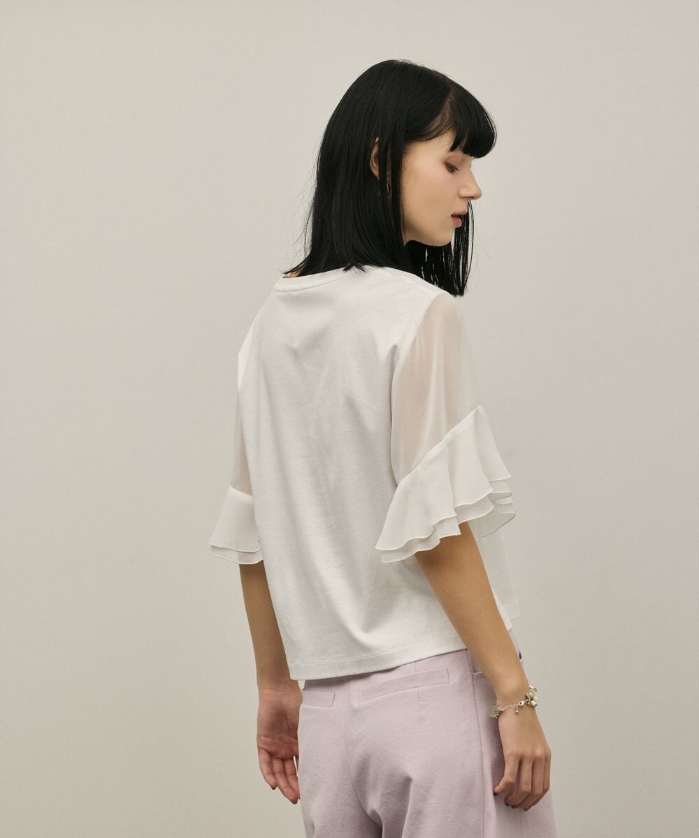 GRACE CONTINENTAL シフォンスリーブカットトップ 