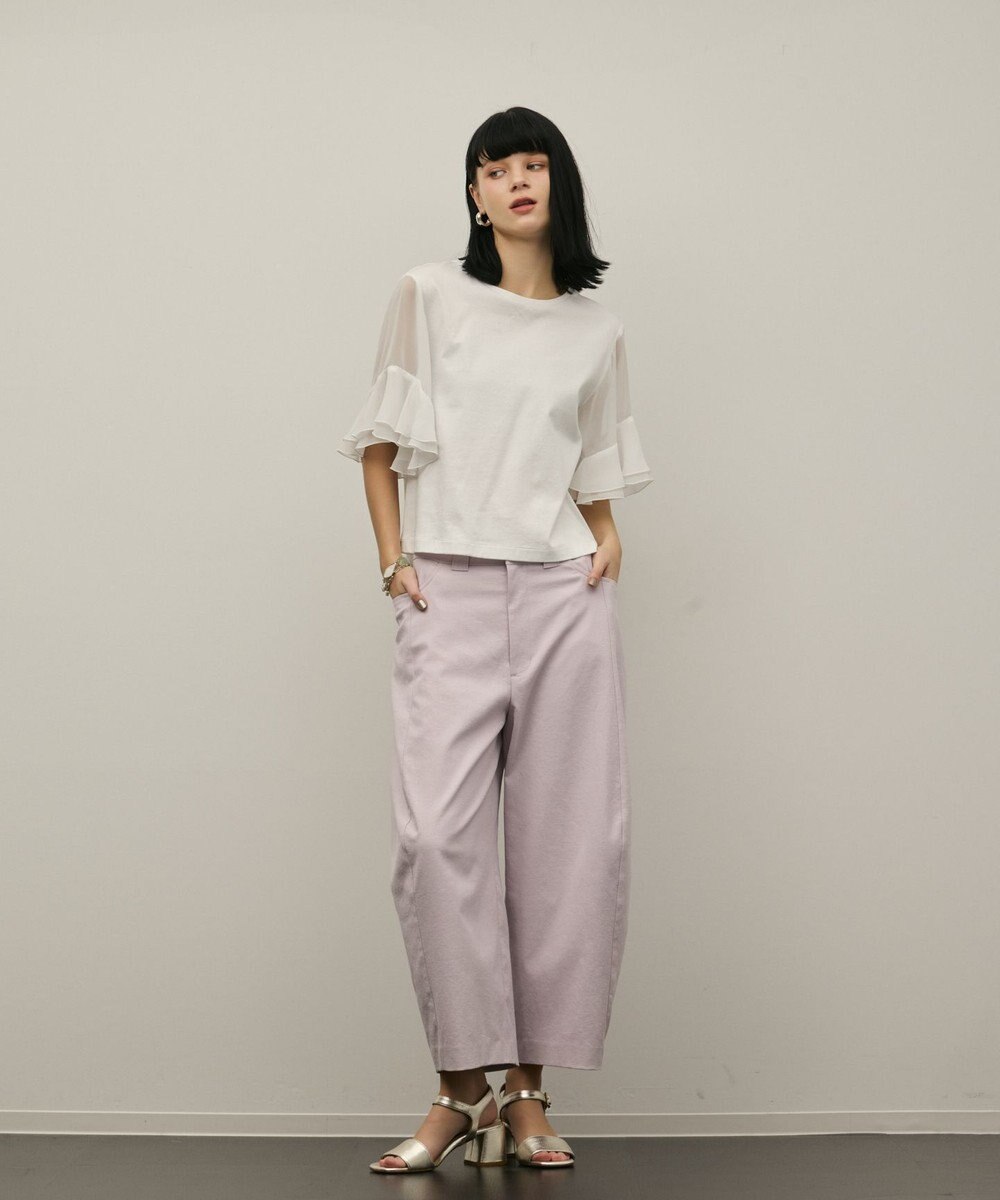 GRACE CONTINENTAL シフォンスリーブカットトップ 