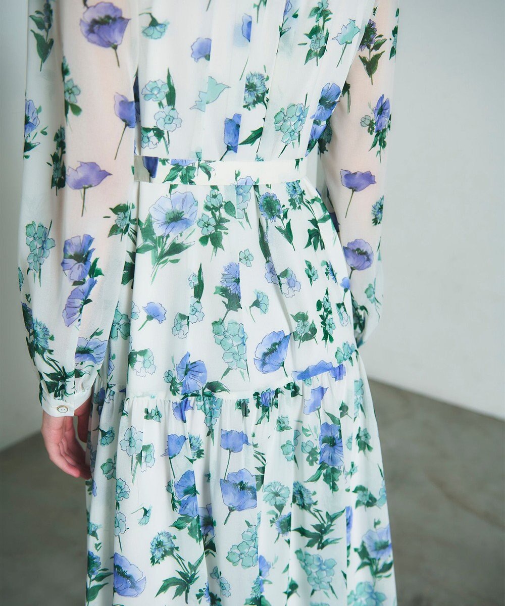 GRACE CONTINENTAL グラデフラワープリントワンピース 