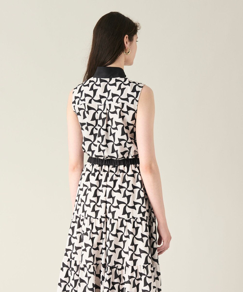 GRACE CONTINENTAL リボンプリントノースリーブトップ