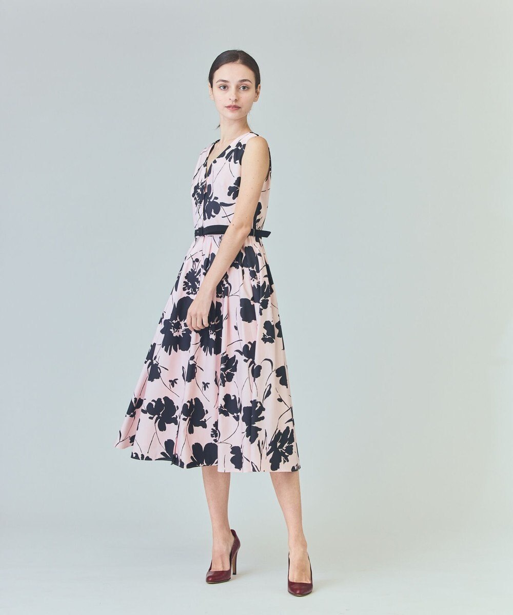 GRACE CONTINENTAL バイカラーボタニカルドレス 