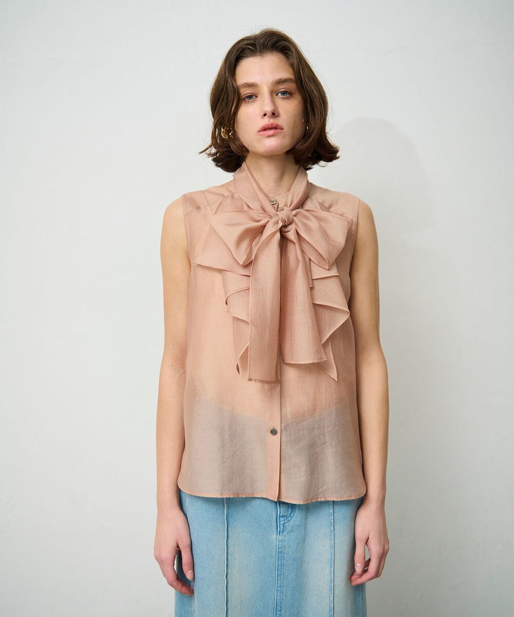 GRACE CONTINENTAL シアーボウタイノースリーブ