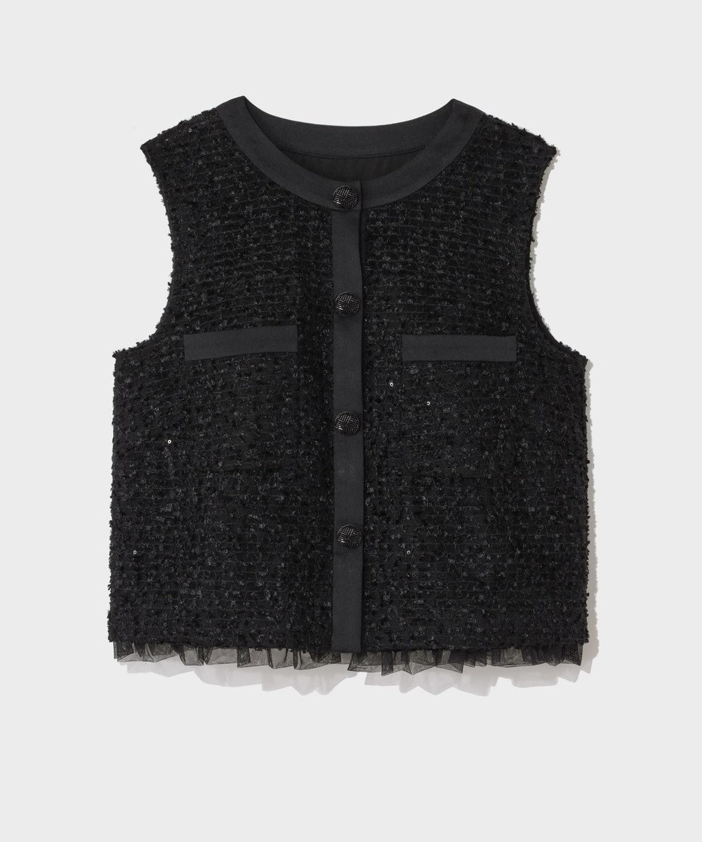 GRACE CONTINENTAL フェザーembドレス