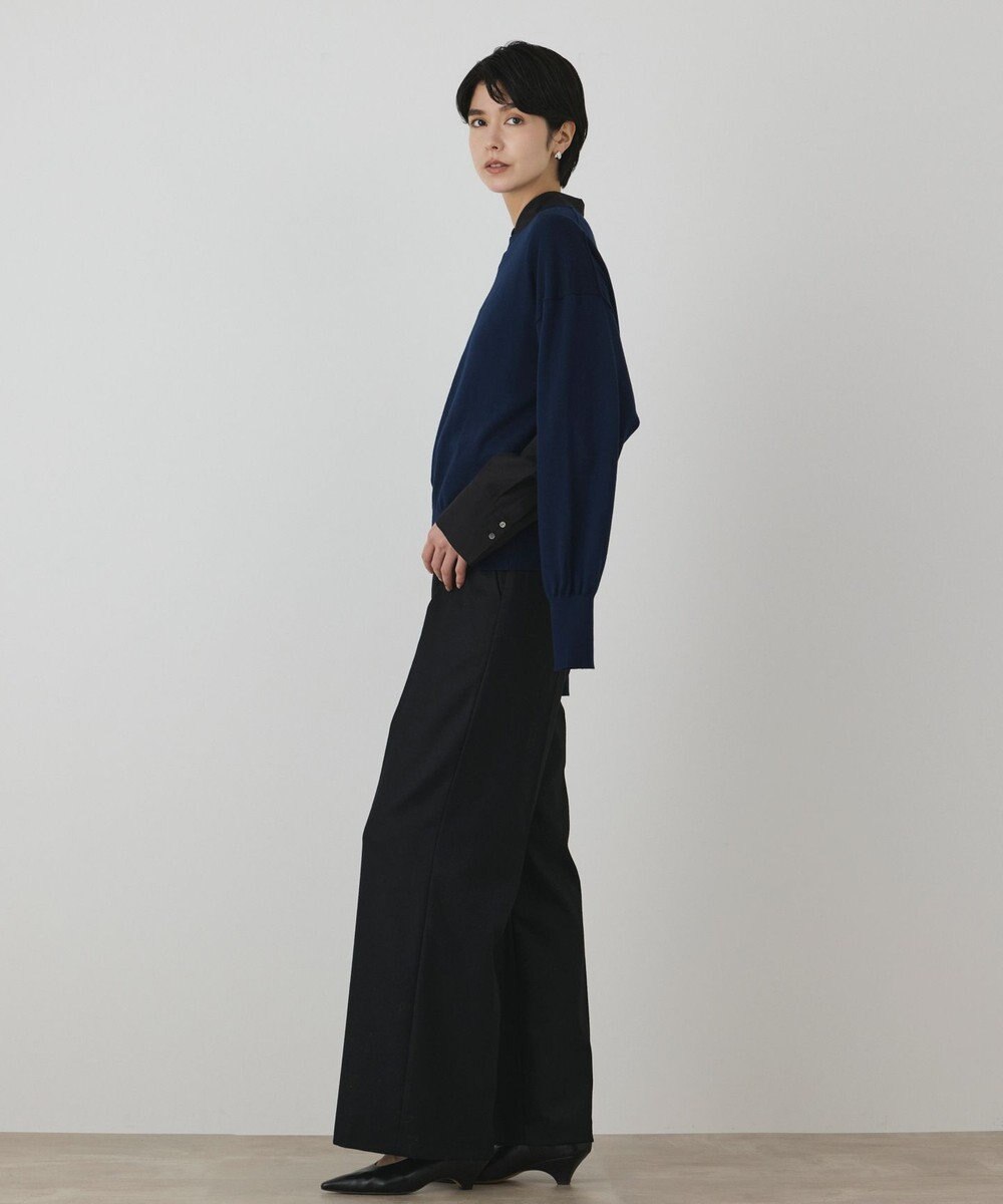GRACE CONTINENTAL ウールタックワイドパンツ 