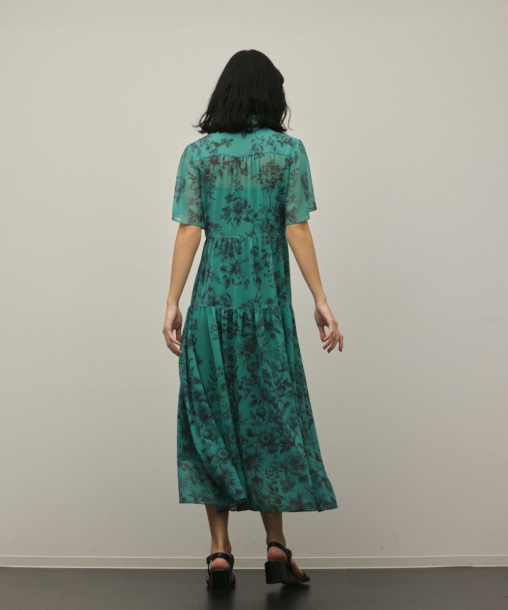 GRACE CONTINENTAL フラワープリントシャツフレアワンピース 