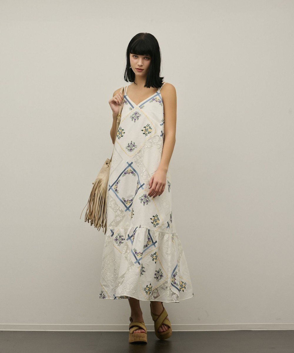 GRACE CONTINENTAL ハンカチパッチワークキャミワンピース 