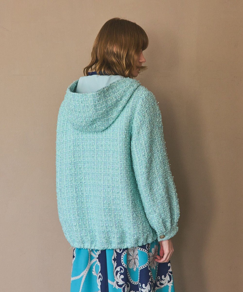 GRACE CONTINENTAL ツイードフーディーコート 