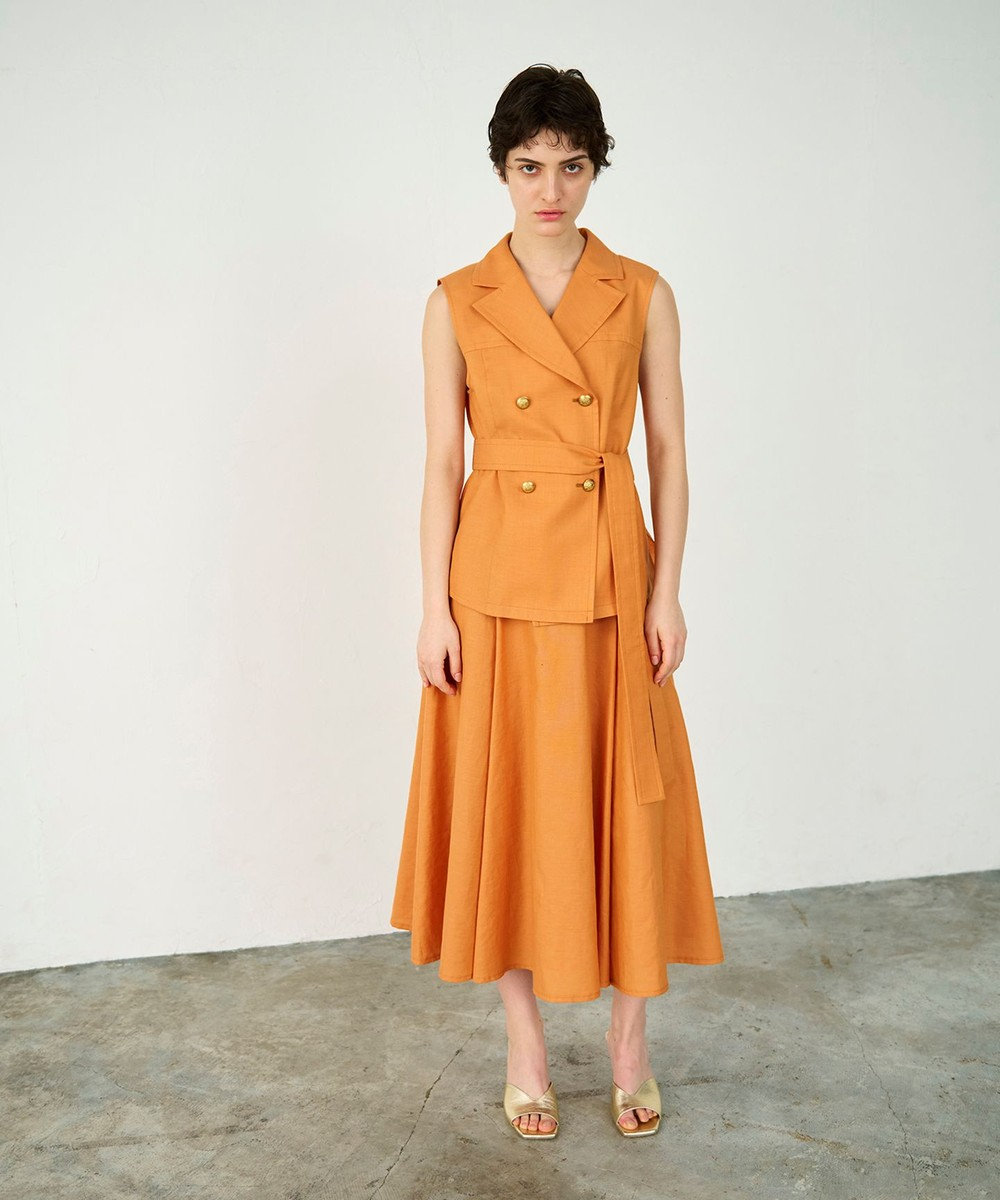 GRACE CONTINENTAL リネンタッチダブルブラウス