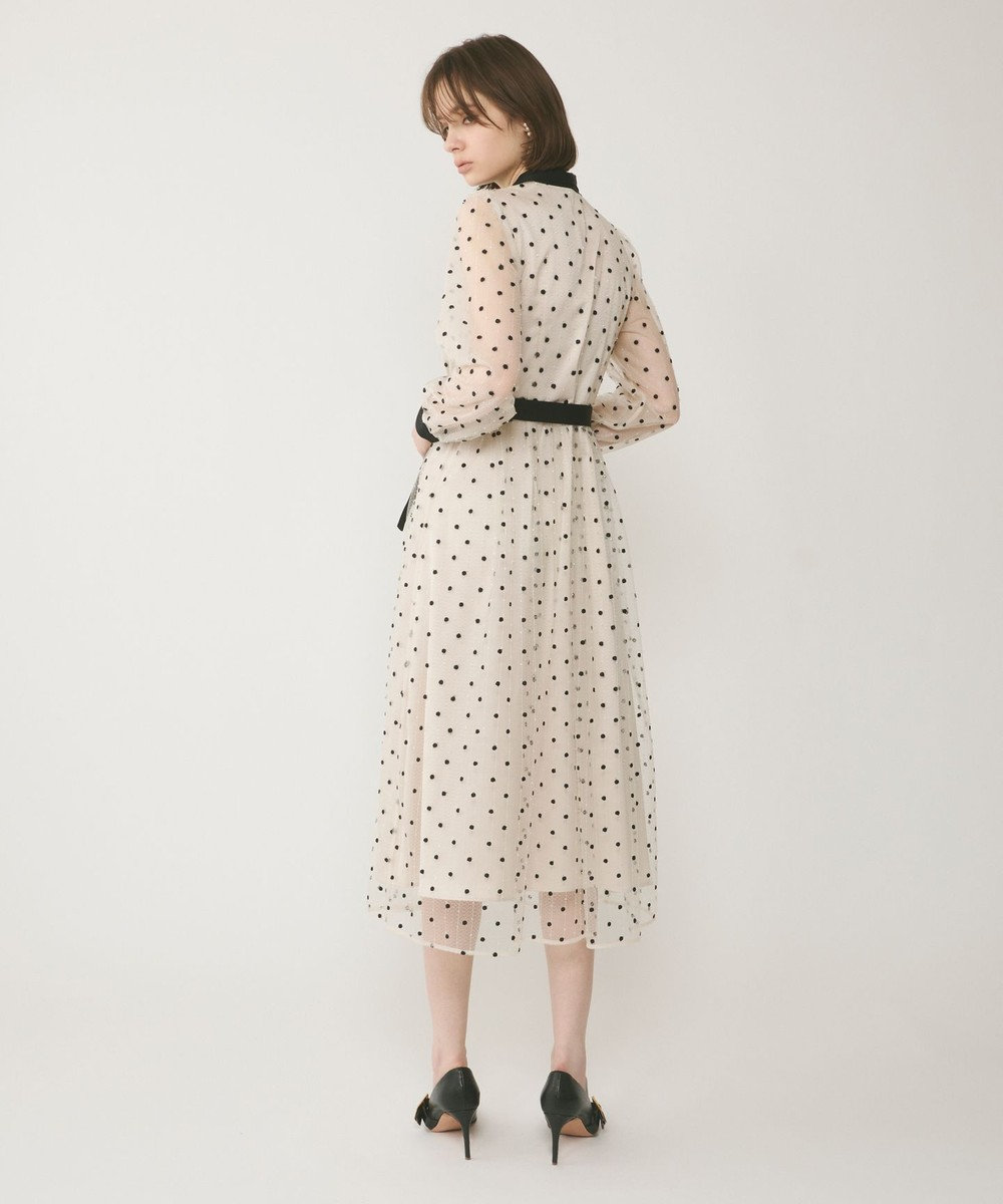 GRACE CONTINENTAL ビーズ刺繍ドットドレス