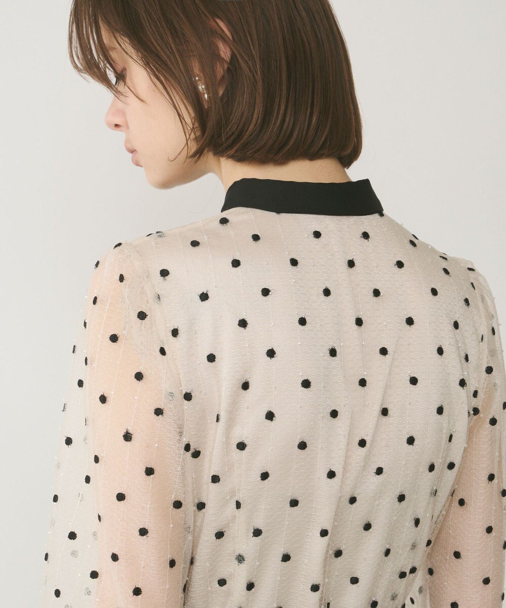 GRACE CONTINENTAL ビーズ刺繍ドットドレス 