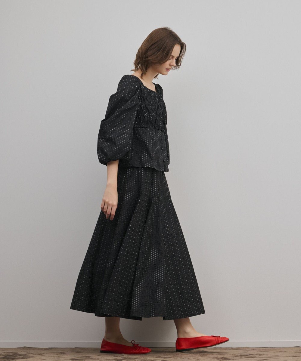 GRACE CONTINENTAL ラメドットタフタジャガードスカート 