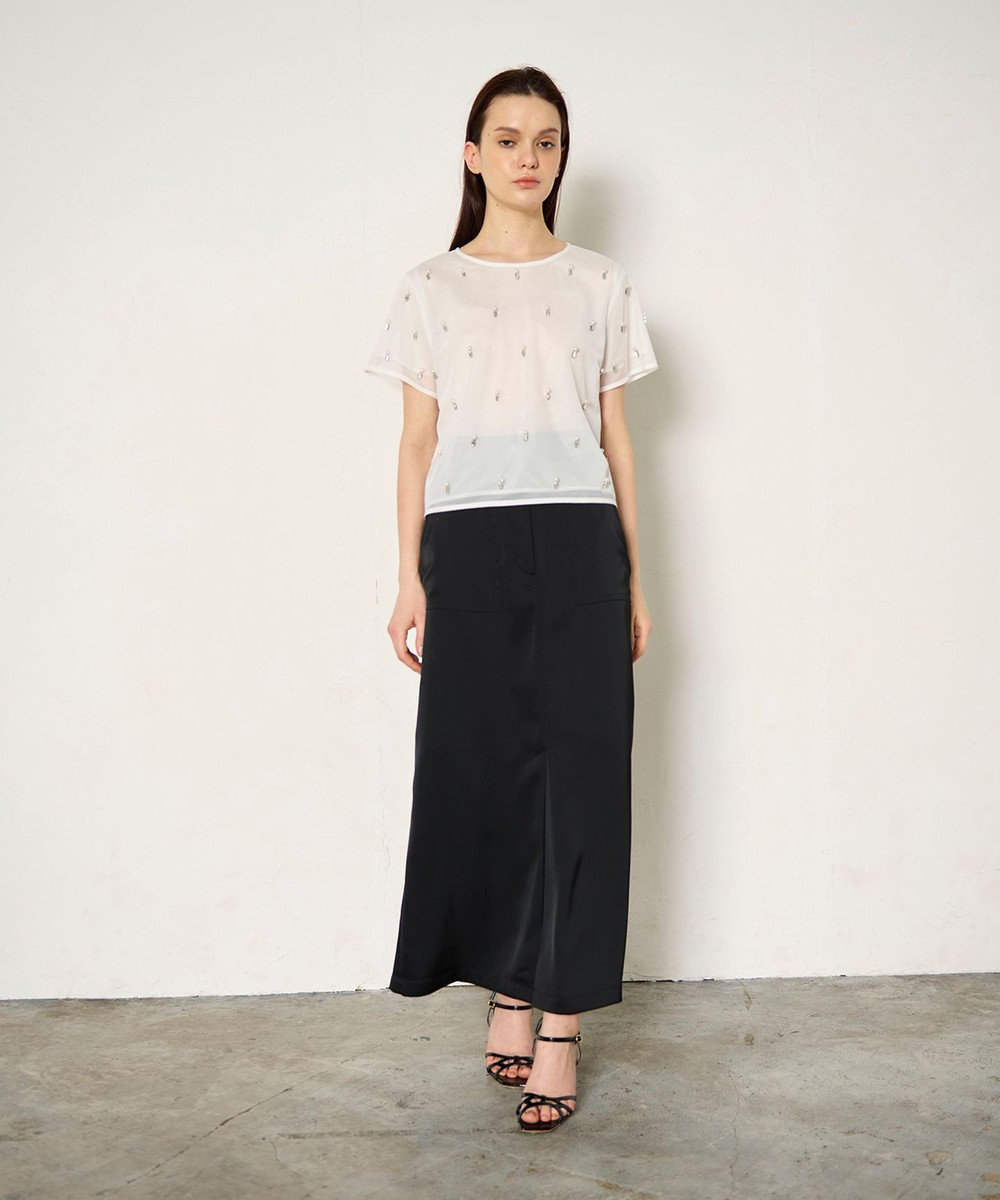 GRACE CONTINENTAL ビジューチュールトップ