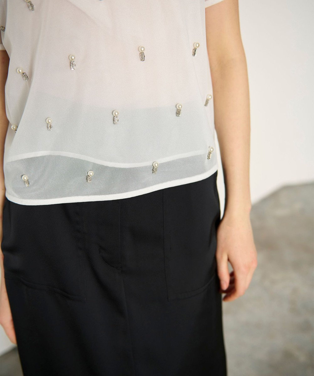 GRACE CONTINENTAL ビジューチュールトップ